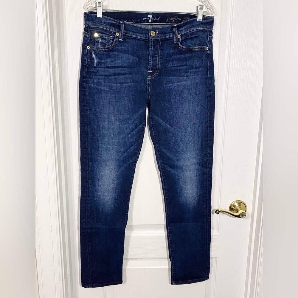 Y2K 7FAM USA Made Josefina Skinny Boyfriend Jeans 7 For All Mankind Size 29